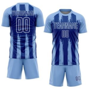 Side view of premium soccer kit with breathable Birdseye Mesh panels and vibrant team colors.